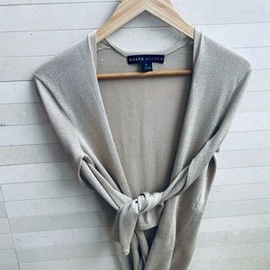 Ralph Lauren Collection metallic golden light knit knee length cardigan